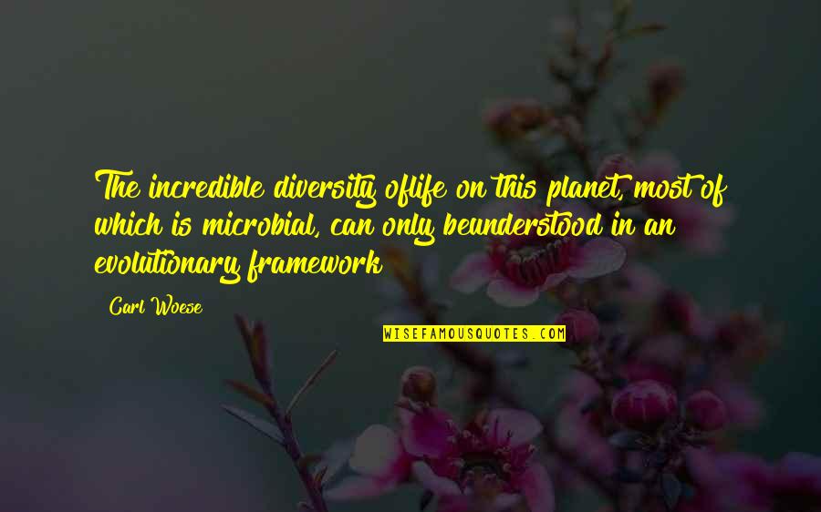Diversity Quotes By Carl Woese: The incredible diversity oflife on this planet, most