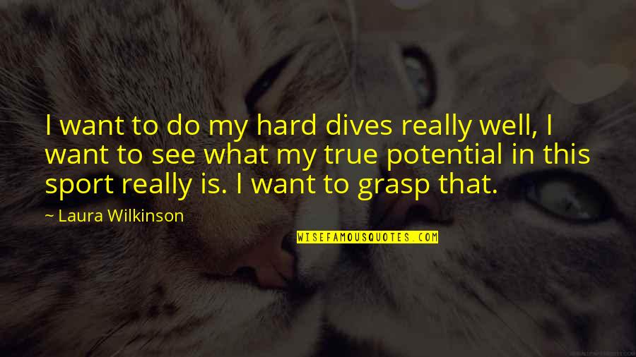 Dives Quotes By Laura Wilkinson: I want to do my hard dives really