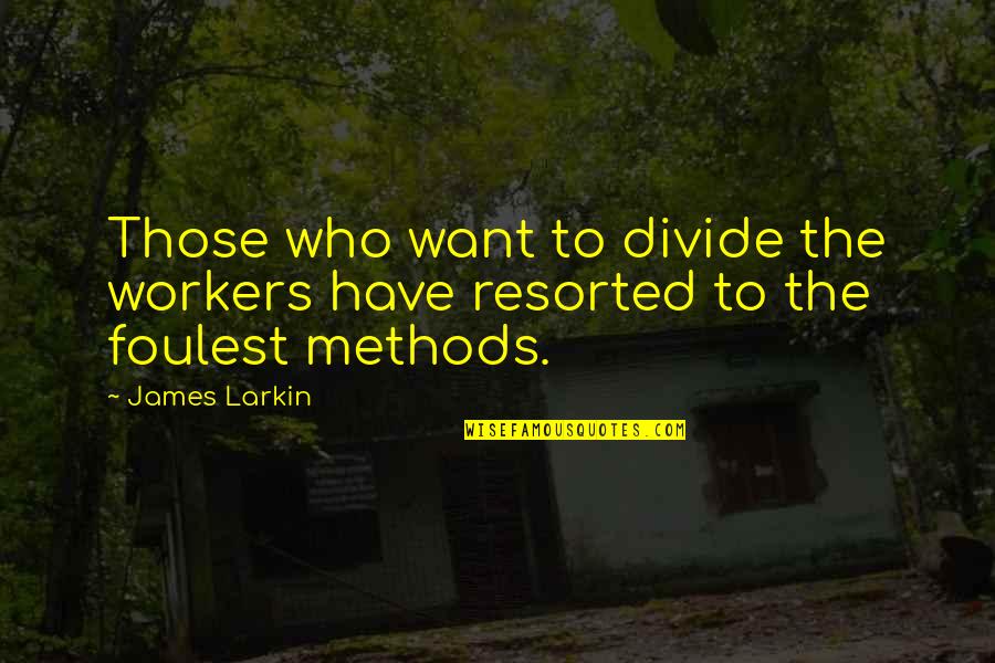 Divide Quotes By James Larkin: Those who want to divide the workers have