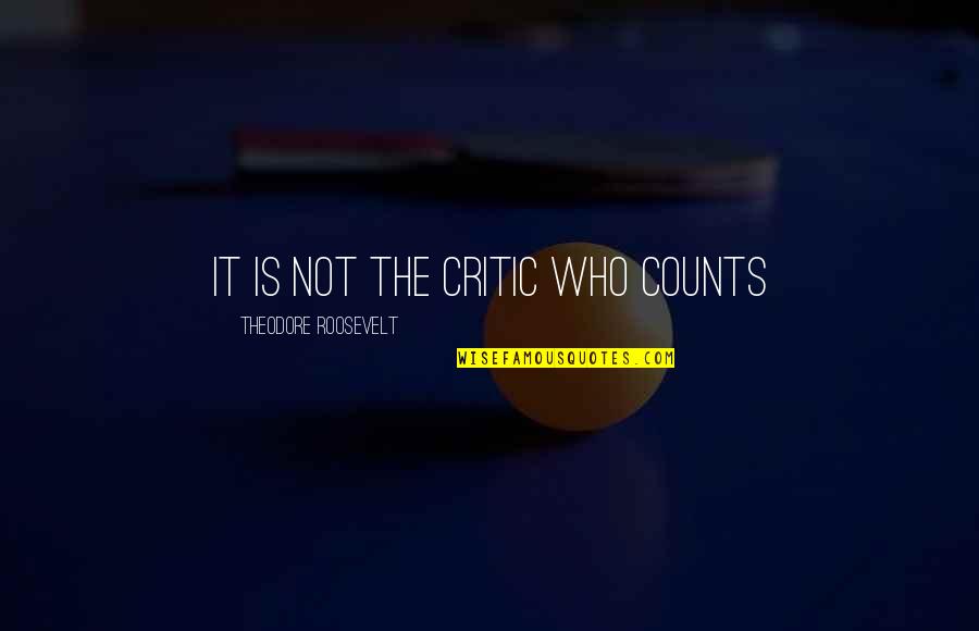 Divided Loyalty Quotes By Theodore Roosevelt: It is not the critic who counts