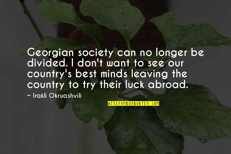 Divided Minds Quotes By Irakli Okruashvili: Georgian society can no longer be divided. I