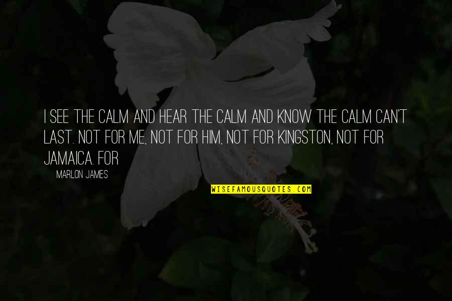 Divierto In Spanish Quotes By Marlon James: I see the calm and hear the calm Divierto In Spanish Quotes By Marlon James: I see the calm and hear the calm