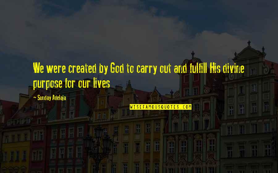 Divine Creation Quotes By Sunday Adelaja: We were created by God to carry out