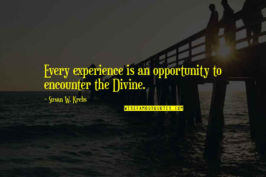 Divine Encounter Quotes By Susan W. Krebs: Every experience is an opportunity to encounter the