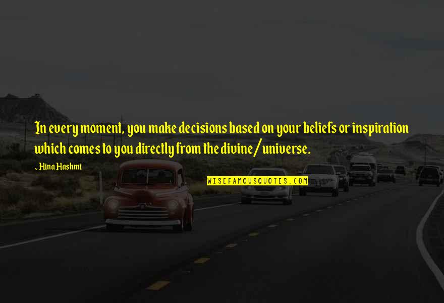 Divine Inspirational Quotes By Hina Hashmi: In every moment, you make decisions based on Divine Inspirational Quotes By Hina Hashmi: In every moment, you make decisions based on
