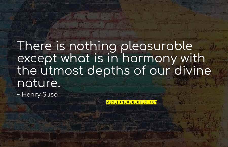 Divine Nature Quotes By Henry Suso: There is nothing pleasurable except what is in