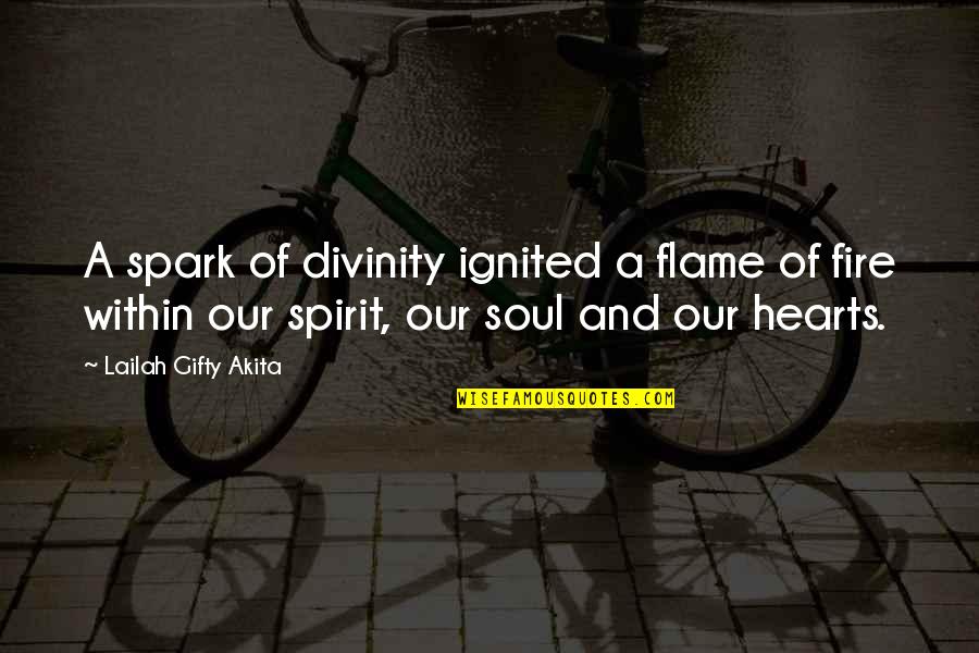 Divine Spark Quotes By Lailah Gifty Akita: A spark of divinity ignited a flame of