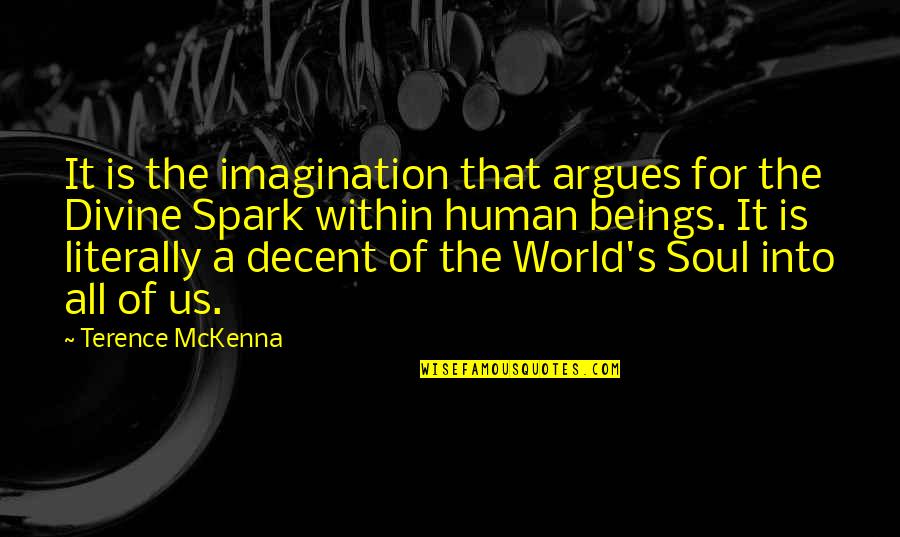 Divine Spark Quotes By Terence McKenna: It is the imagination that argues for the