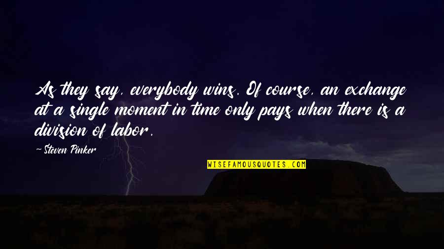 Division Of Labor Quotes By Steven Pinker: As they say, everybody wins. Of course, an