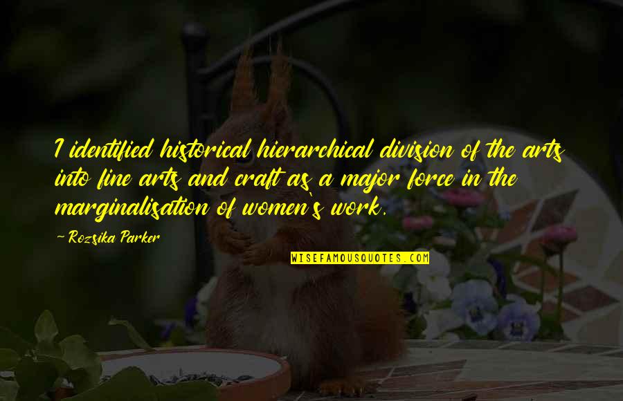Division Of Work Quotes By Rozsika Parker: I identified historical hierarchical division of the arts