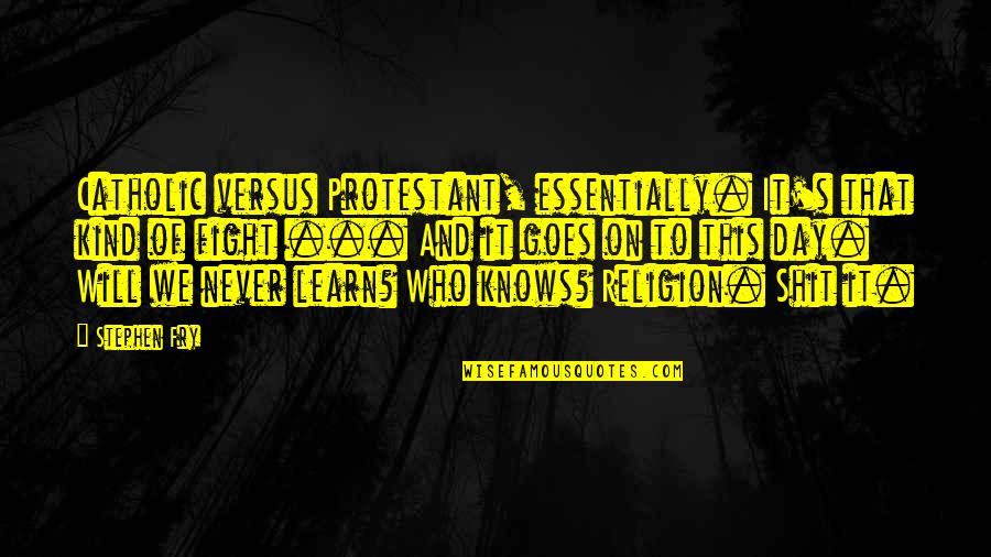 Divo Yahoo Quotes By Stephen Fry: Catholic versus Protestant, essentially. It's that kind of Divo Yahoo Quotes By Stephen Fry: Catholic versus Protestant, essentially. It's that kind of