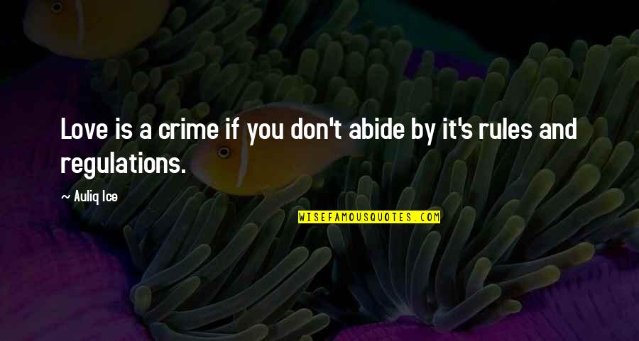 Divorce And Love Quotes By Auliq Ice: Love is a crime if you don't abide