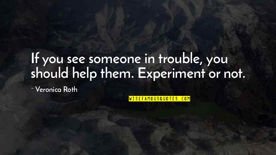 Divorce Bipolar Delusions Quotes By Veronica Roth: If you see someone in trouble, you should