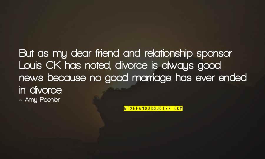 Divorce Quotes By Amy Poehler: But as my dear friend and relationship sponsor