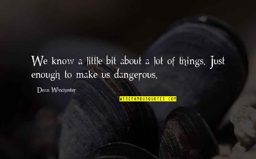 Diwali Chocolate Quotes By Dean Winchester: We know a little bit about a lot