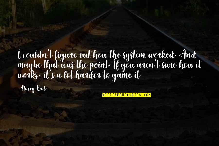 Diwin Quotes By Stacey Kade: I couldn't figure out how the system worked.