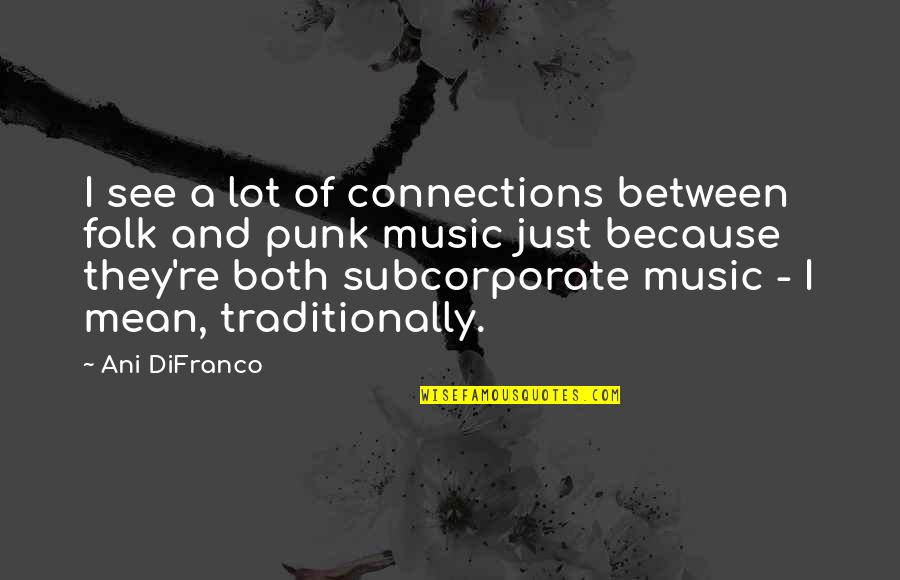 Diwit Quotes By Ani DiFranco: I see a lot of connections between folk Diwit Quotes By Ani DiFranco: I see a lot of connections between folk
