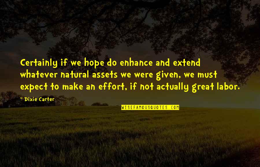 Dixie Carter Quotes By Dixie Carter: Certainly if we hope do enhance and extend