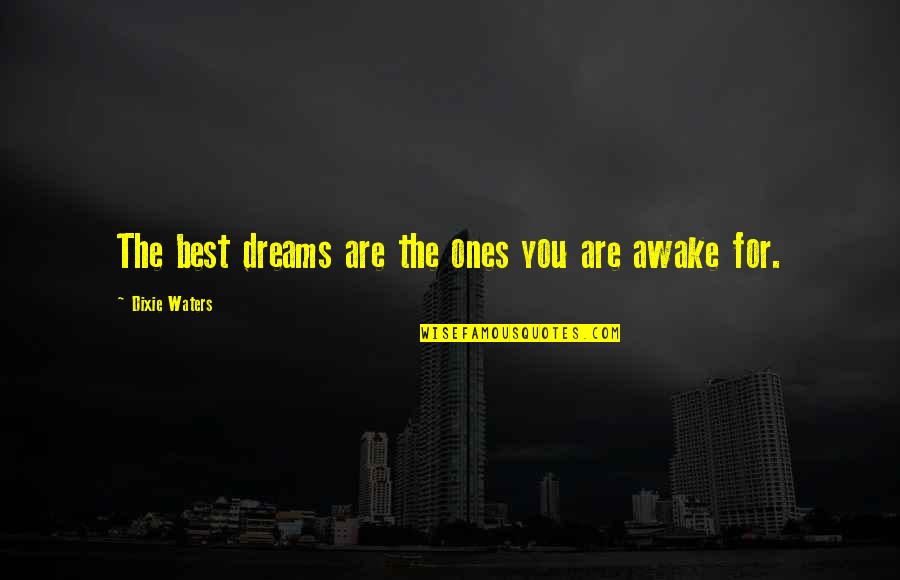 Dixie Waters Quotes By Dixie Waters: The best dreams are the ones you are Dixie Waters Quotes By Dixie Waters: The best dreams are the ones you are
