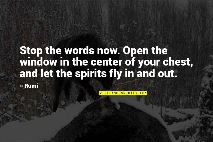 Dixie Waters Quotes By Rumi: Stop the words now. Open the window in