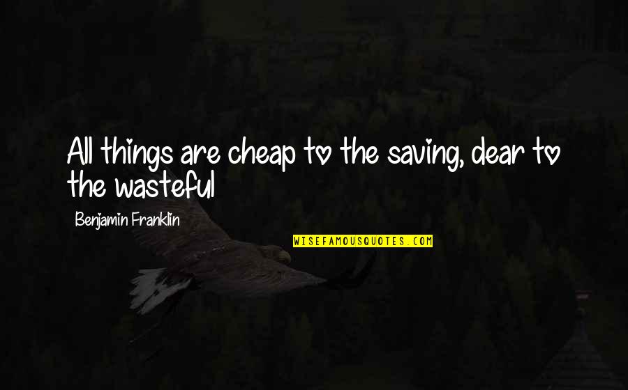 Dizdar Pray Quotes By Benjamin Franklin: All things are cheap to the saving, dear