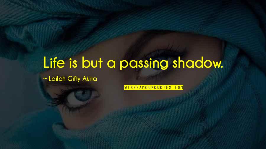 Dizzy Blonde Quotes By Lailah Gifty Akita: Life is but a passing shadow.
