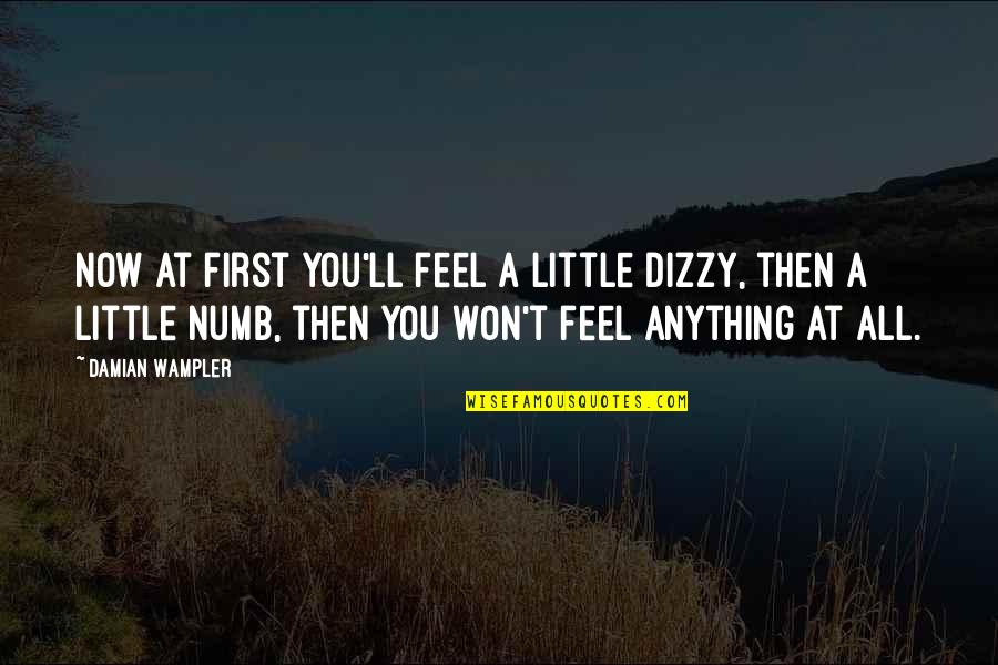 Dizzy Quotes By Damian Wampler: Now at first you'll feel a little dizzy,