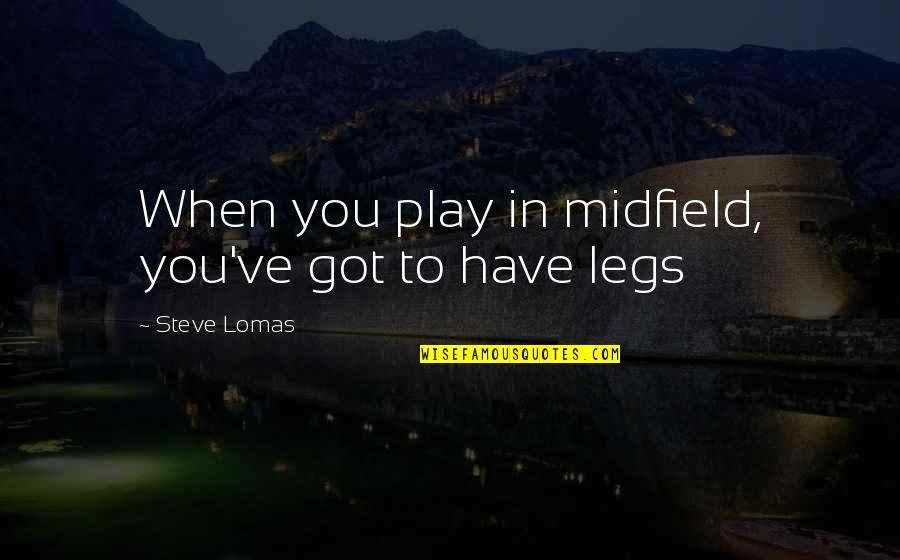 Dizzy Spinning Quotes By Steve Lomas: When you play in midfield, you've got to