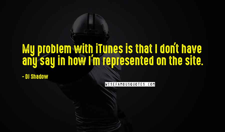 DJ Shadow quotes: My problem with iTunes is that I don't have any say in how I'm represented on the site.