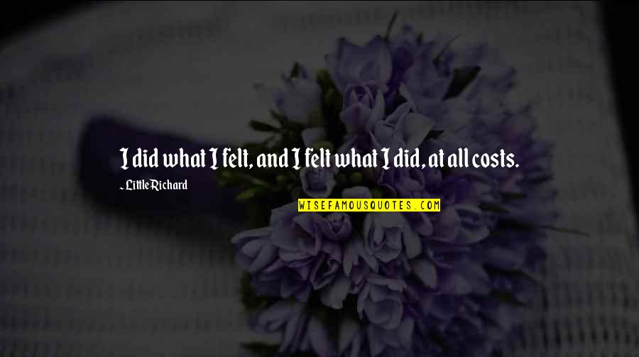 Djillali Kendouci Quotes By Little Richard: I did what I felt, and I felt