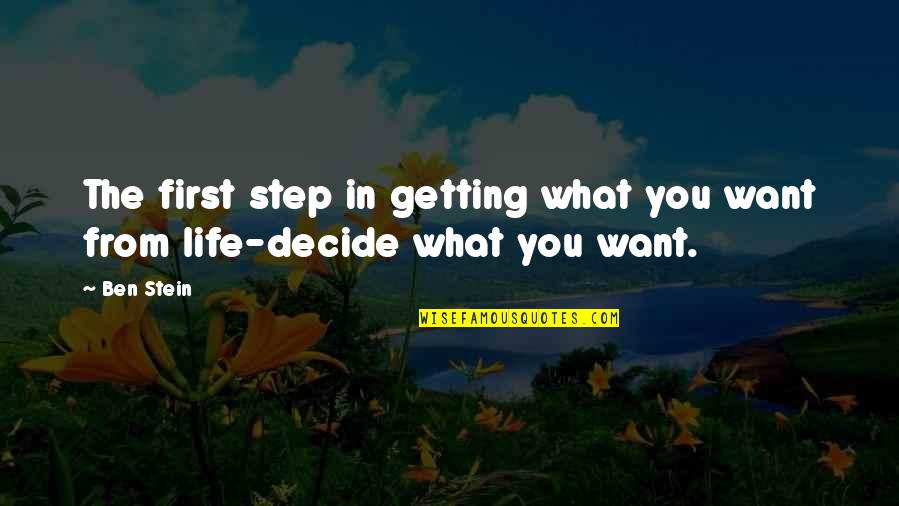 Djokic Aleksandar Quotes By Ben Stein: The first step in getting what you want