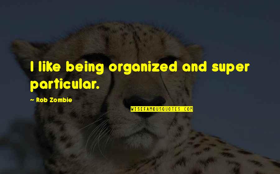 Djokic Aleksandar Quotes By Rob Zombie: I like being organized and super particular. Djokic Aleksandar Quotes By Rob Zombie: I like being organized and super particular.