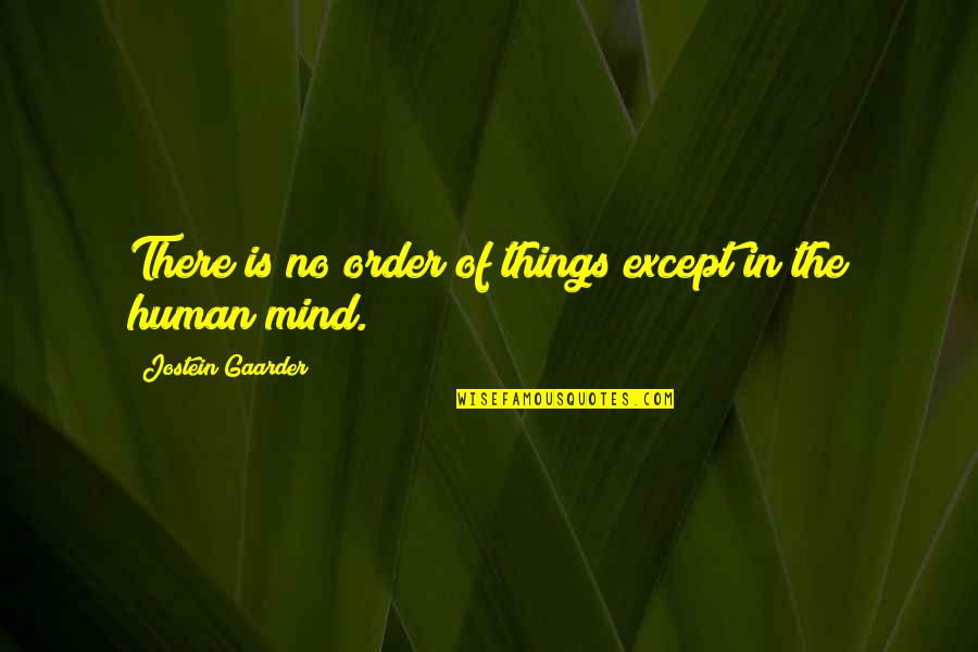 Djoystik Quotes By Jostein Gaarder: There is no order of things except in Djoystik Quotes By Jostein Gaarder: There is no order of things except in