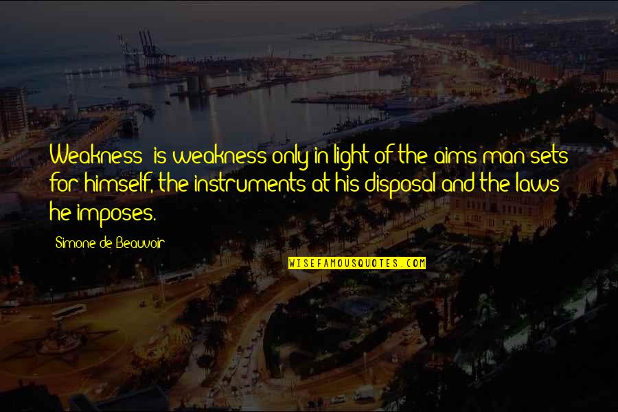 Dk Ching Quotes By Simone De Beauvoir: Weakness' is weakness only in light of the