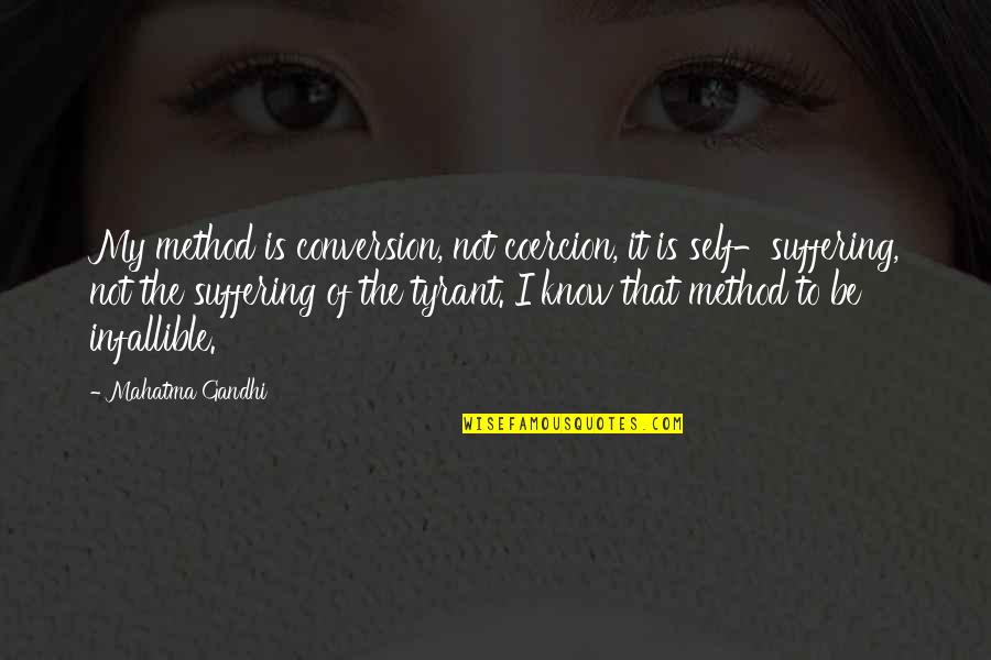Dkmt168 Quotes By Mahatma Gandhi: My method is conversion, not coercion, it is Dkmt168 Quotes By Mahatma Gandhi: My method is conversion, not coercion, it is