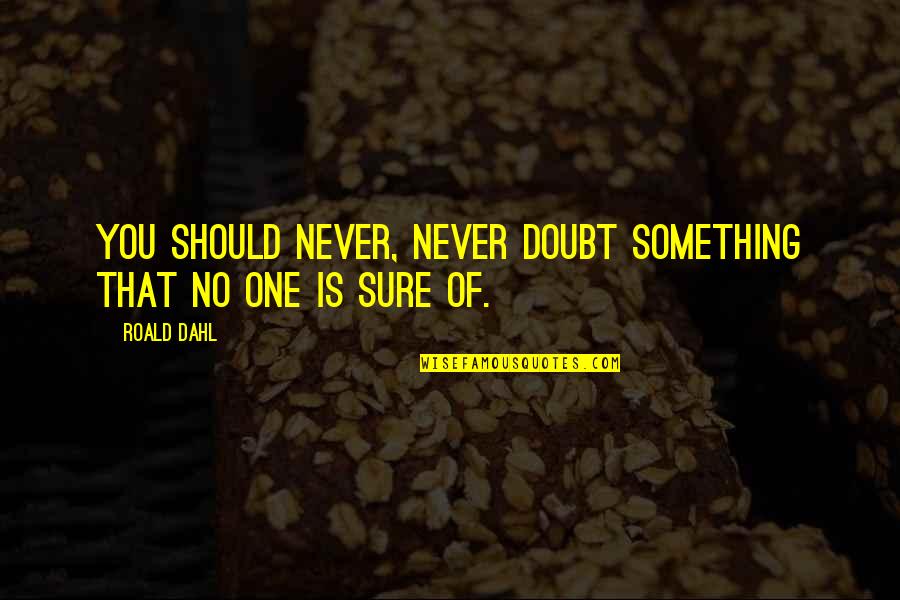 Dkmtdm Quotes By Roald Dahl: You should never, never doubt something that no