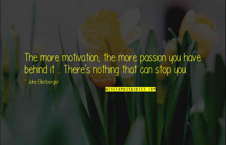 Dmaic Quotes By Jake Ellenberger: The more motivation, the more passion you have