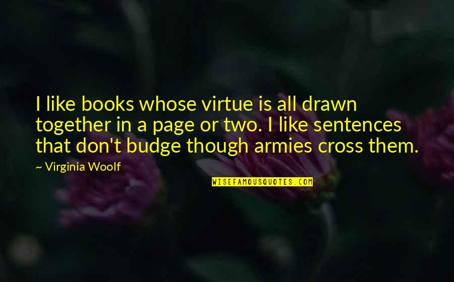 Dmc Quotes By Virginia Woolf: I like books whose virtue is all drawn