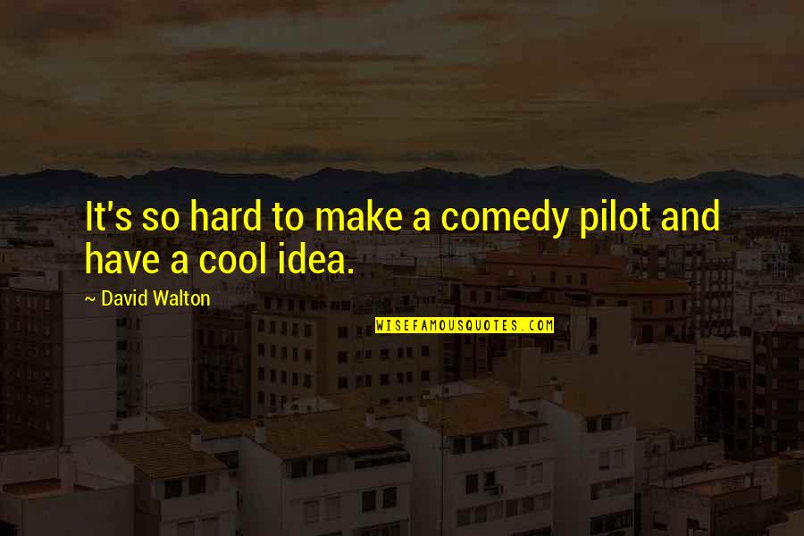 Dmem Cell Quotes By David Walton: It's so hard to make a comedy pilot