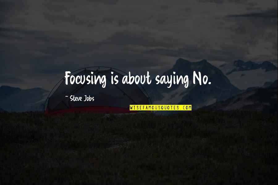 Dmne De Saint Quotes By Steve Jobs: Focusing is about saying No.