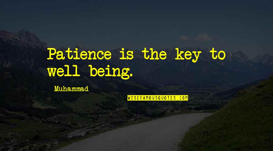 Dmytro Yarosh Quotes By Muhammad: Patience is the key to well-being.