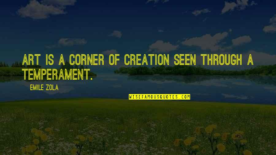 Dndui Quotes By Emile Zola: Art is a corner of creation seen through