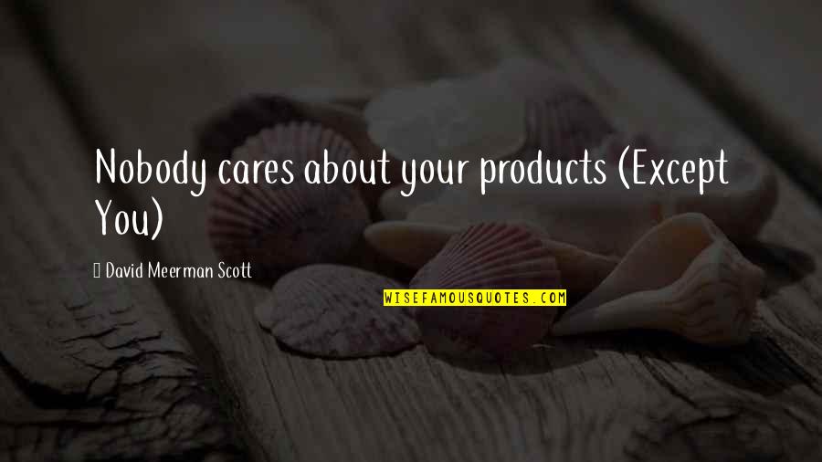 Dnerr Quotes By David Meerman Scott: Nobody cares about your products (Except You)