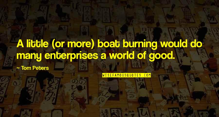 Do A Little Good Quotes By Tom Peters: A little (or more) boat burning would do
