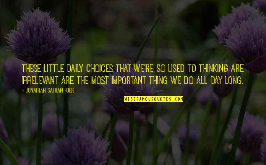 Do A Little More Each Day Quotes By Jonathan Safran Foer: These little daily choices that we're so used