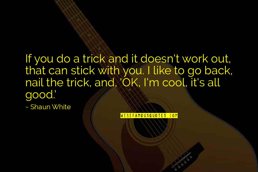 Do All The Good You Can Quotes By Shaun White: If you do a trick and it doesn't