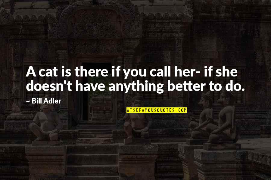 Do Anything For Her Quotes By Bill Adler: A cat is there if you call her-