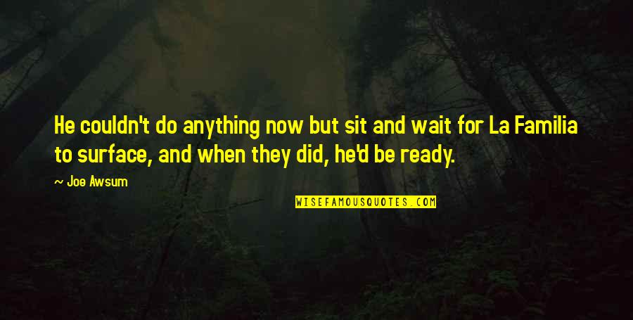 Do Anything Quotes By Joe Awsum: He couldn't do anything now but sit and