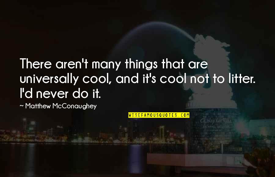 Do Cool Things Quotes By Matthew McConaughey: There aren't many things that are universally cool,