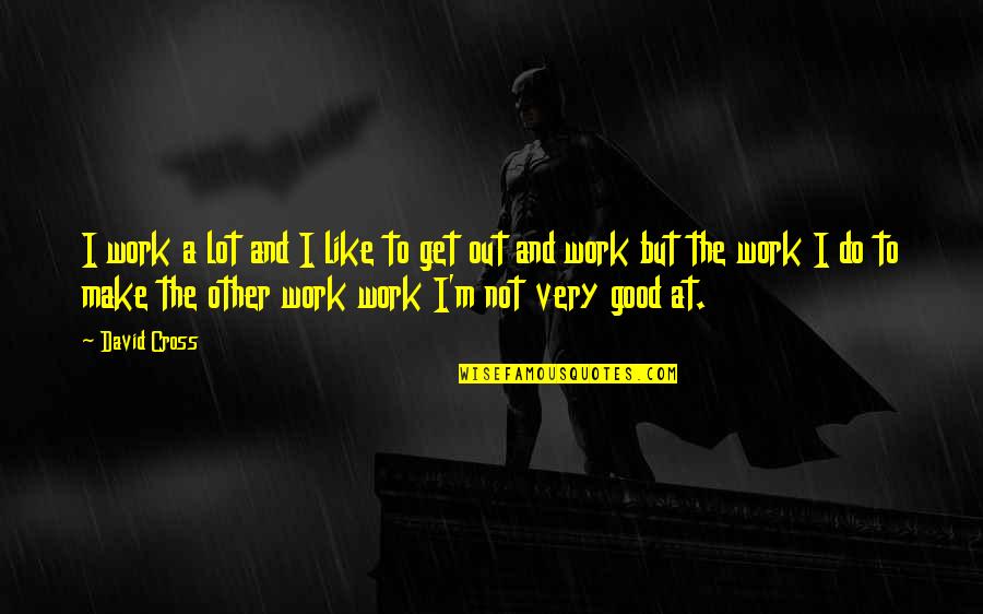 Do Good And Get Good Quotes By David Cross: I work a lot and I like to Do Good And Get Good Quotes By David Cross: I work a lot and I like to